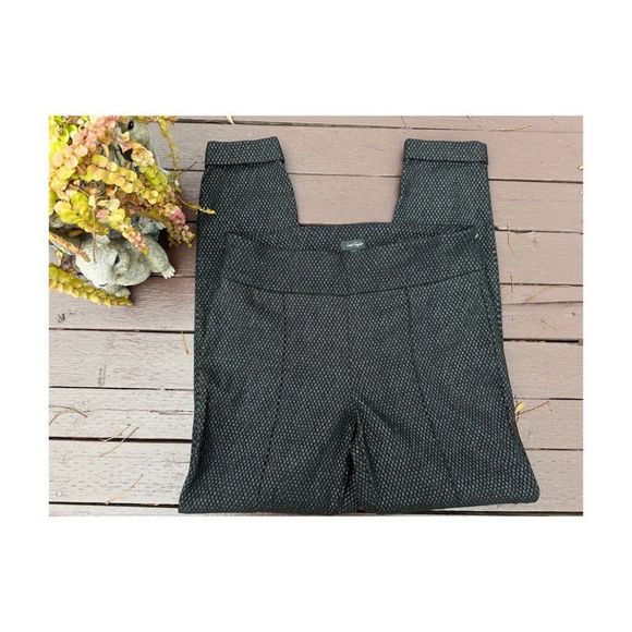 Lord & Taylor Kelly Pull On Black Stretch Trousers Silver Metallic Flat Front 14 - Picture 13 of 14